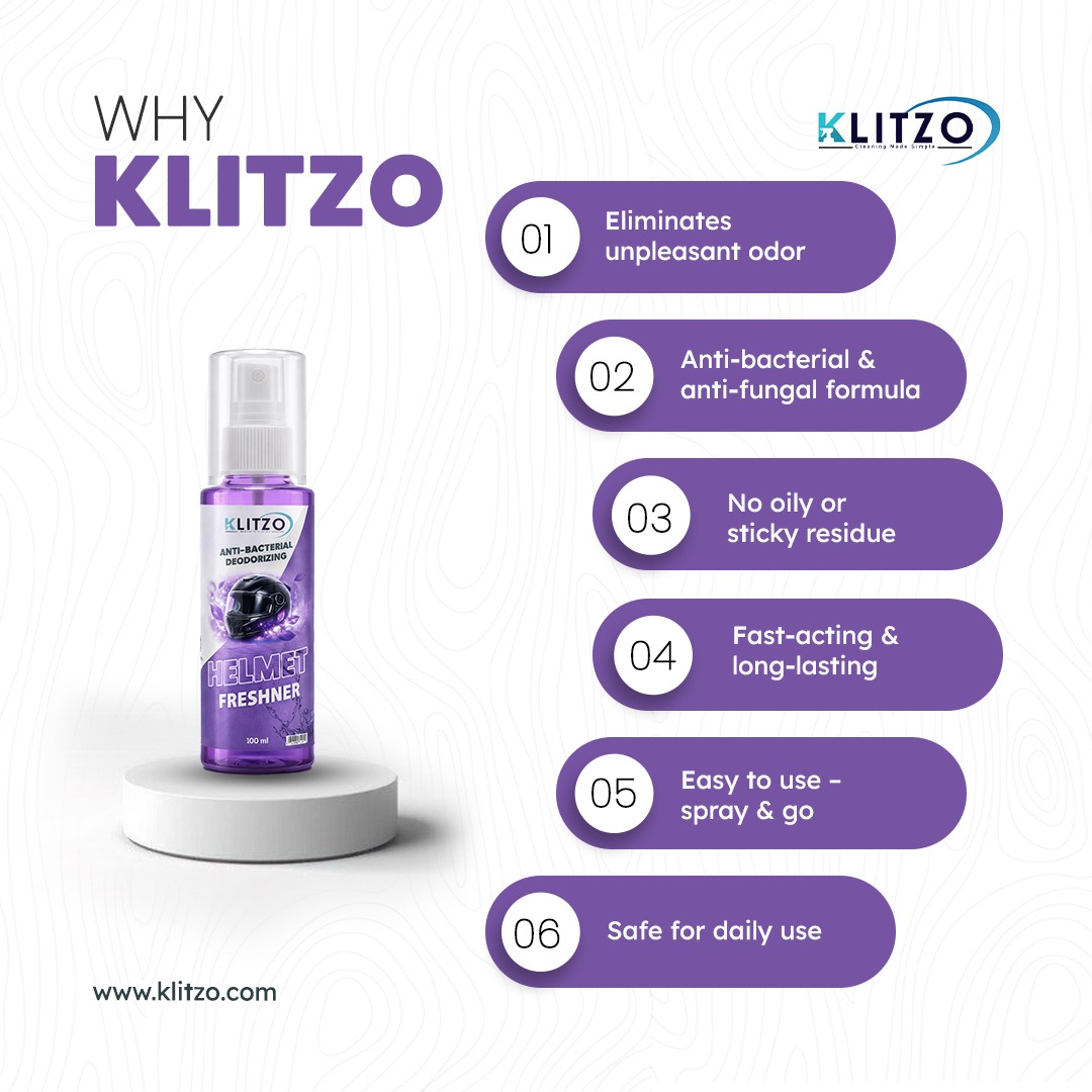KLITZO Anti-bacterial Deodorizing Helmet Spray 100ml 3