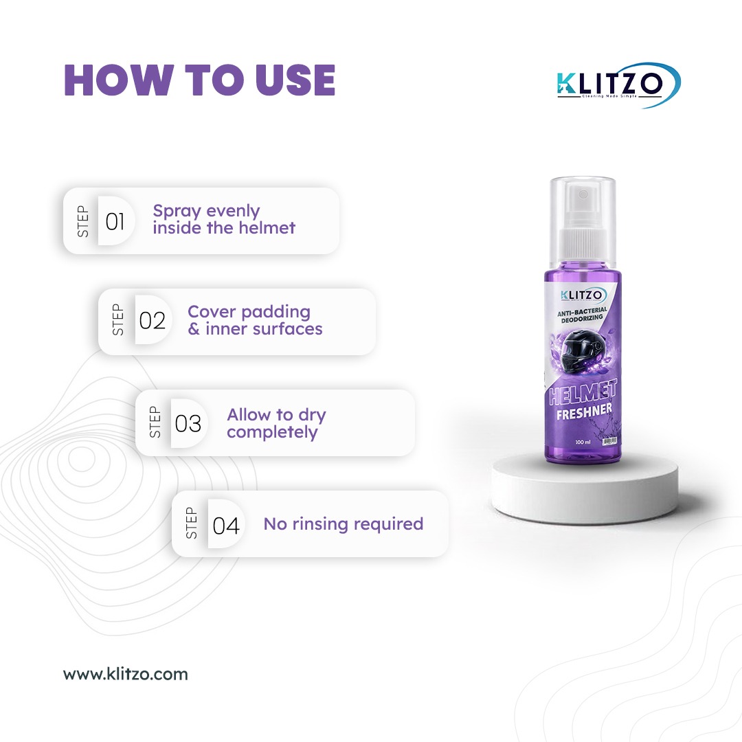 KLITZO Anti-bacterial Deodorizing Helmet Spray 100ml 4