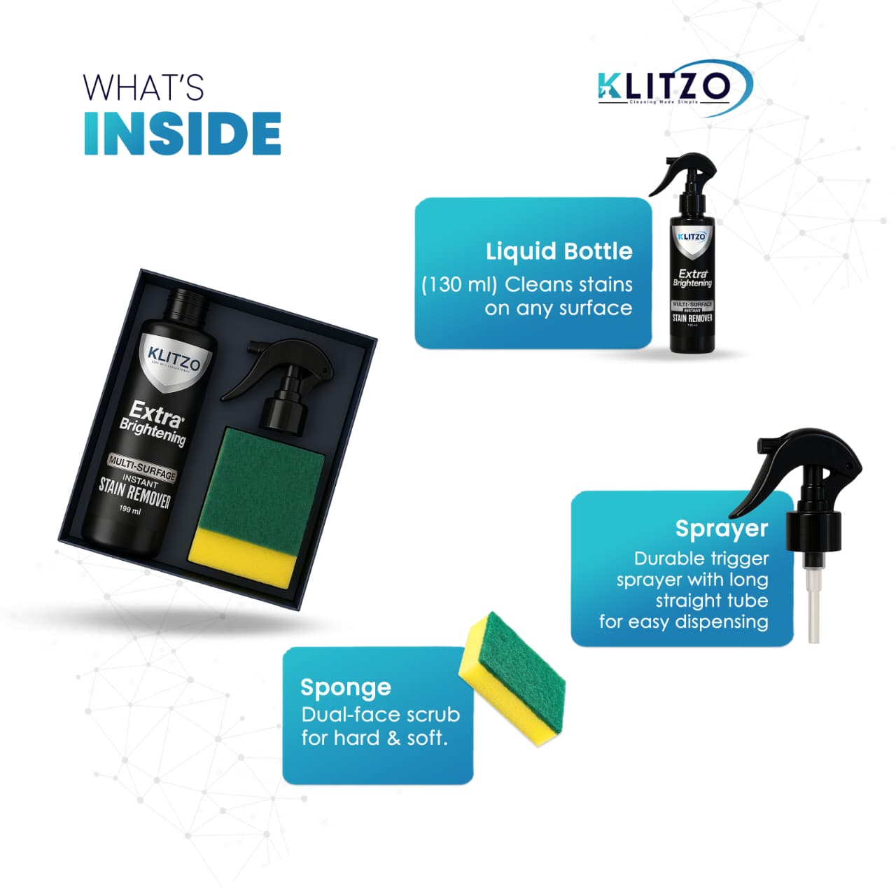 Klitzo Multi Surface (All In One) Stain Remover 130ml 3